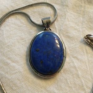 Lapis Sterling Silver pendant and necklace